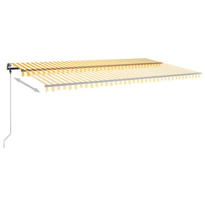 Toldo retrátil manual independente 600x300 cm amarelo e branco