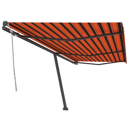 Toldo retrátil manual independente 600x300cm laranja e castanho