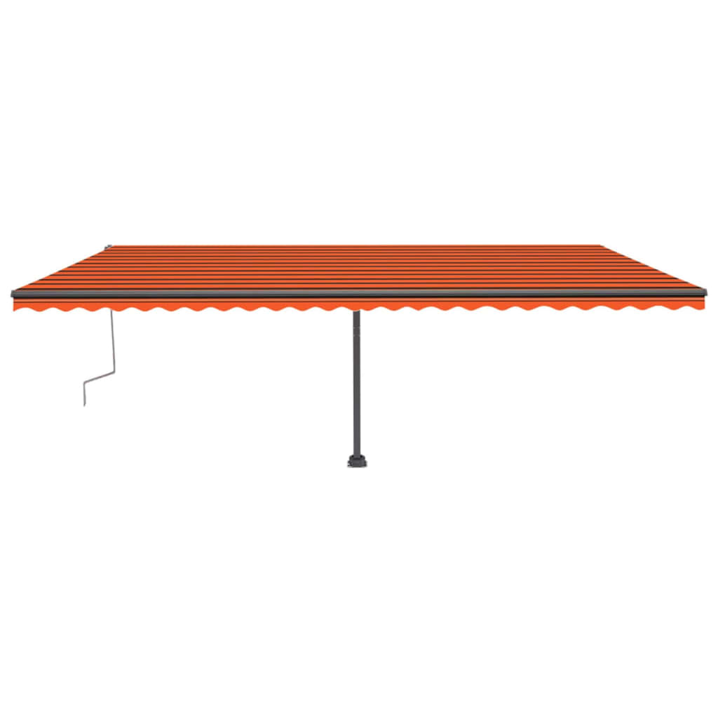 Toldo retrátil manual independente 600x300cm laranja e castanho