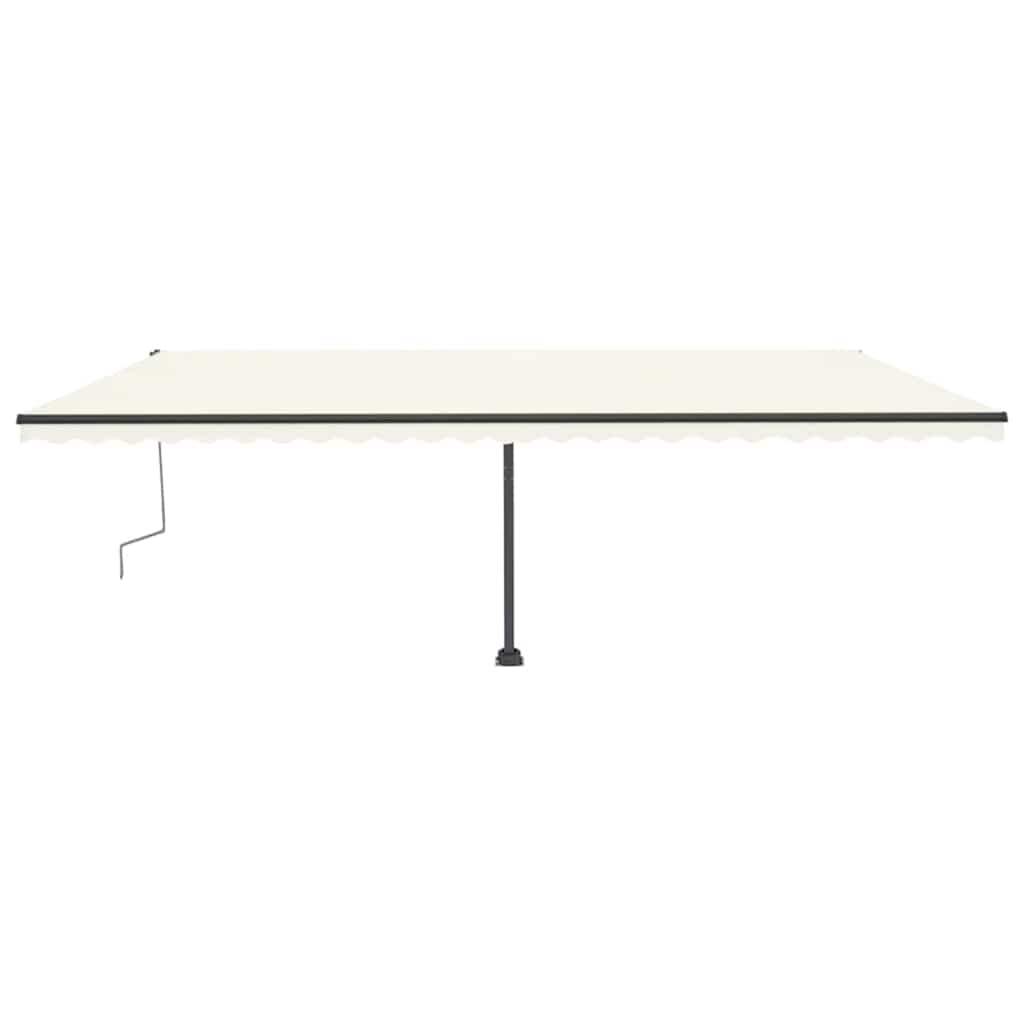 Toldo retrátil manual com LED 600x300 cm cor creme