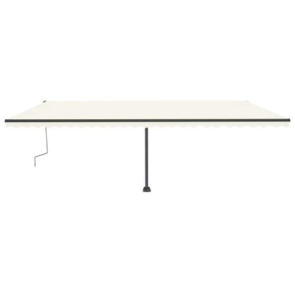 Toldo retrátil manual com LED 600x300 cm cor creme