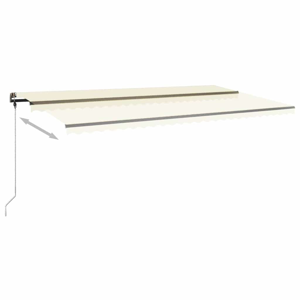 Toldo retrátil manual com LED 600x300 cm cor creme