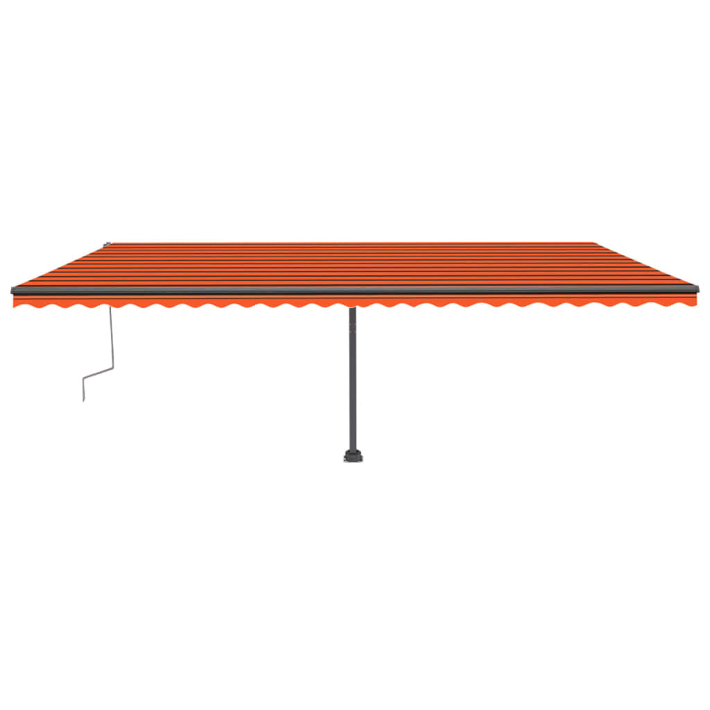 Toldo retrátil manual com LED 600x300 cm laranja e castanho