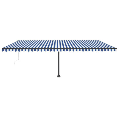 Toldo automático independente 600x300 cm azul e branco