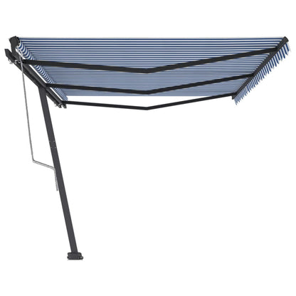 Toldo automático independente 600x300 cm azul e branco