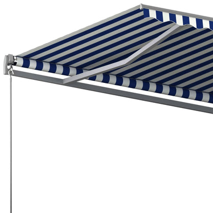 Toldo automático independente 600x300 cm azul e branco