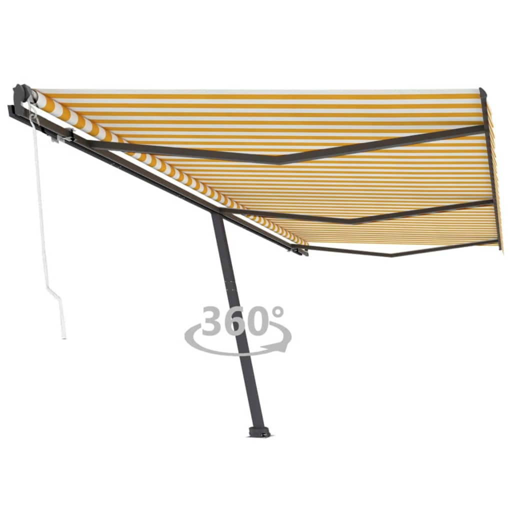 Toldo automático independente 600x300 cm amarelo e branco