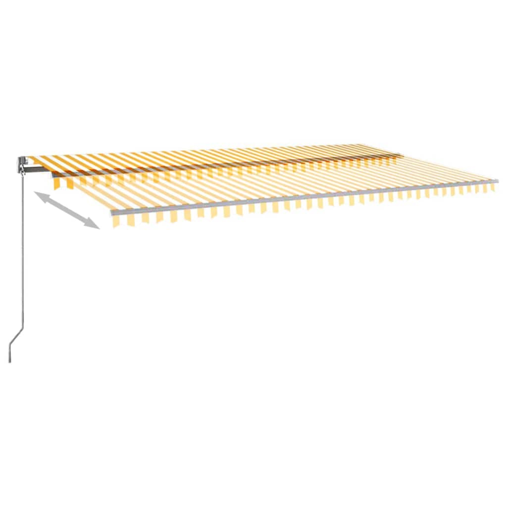 Toldo automático LED e sensor de vento 600x300cm amarelo/branco