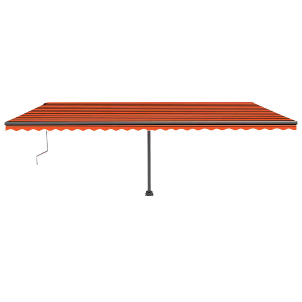 Toldo autom. LED e sensor de vento 600x300 cm laranja/castanho