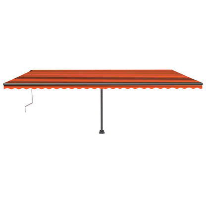 Toldo autom. LED e sensor de vento 600x300 cm laranja/castanho