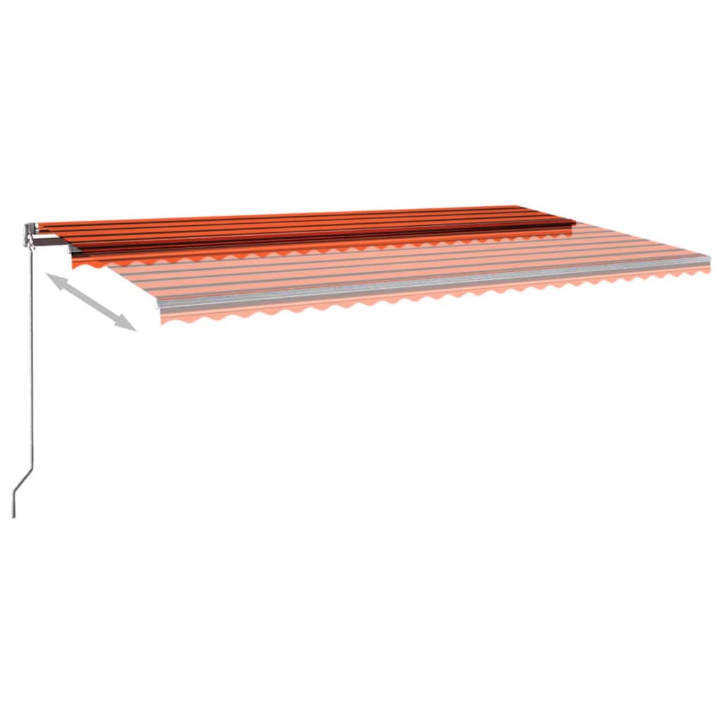 Toldo autom. LED e sensor de vento 600x300 cm laranja/castanho
