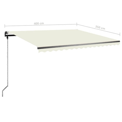 Toldo retrátil manual independente 400x350 cm cor creme