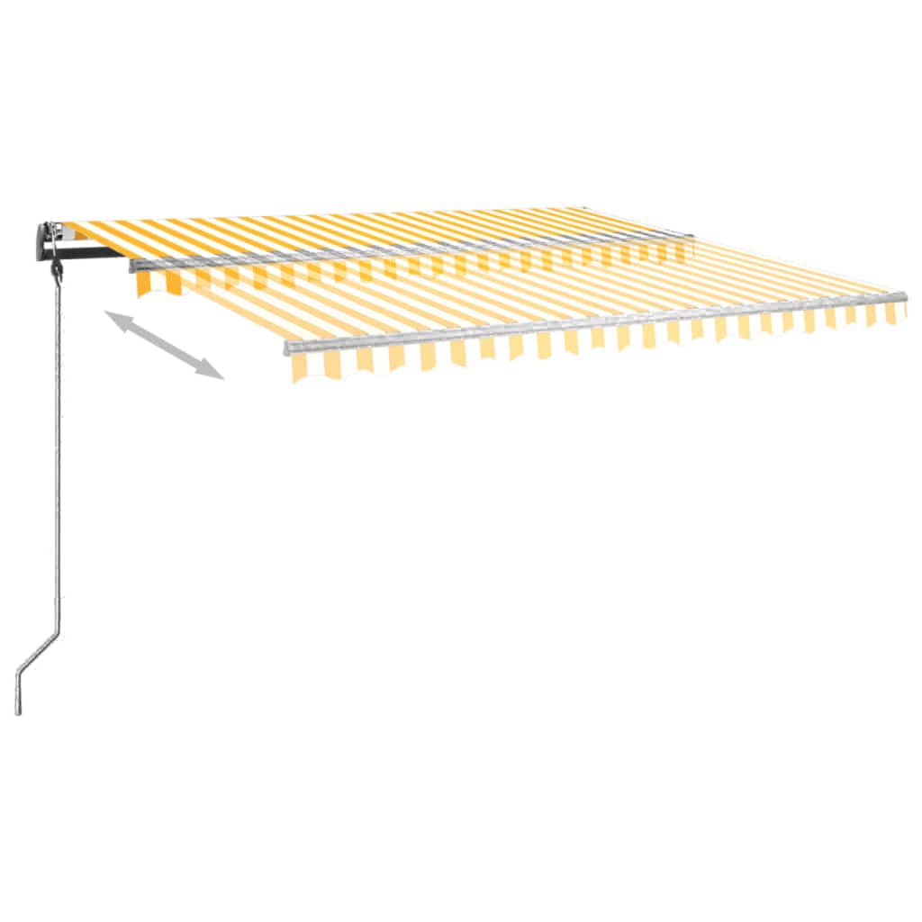 Toldo retrátil manual independente 400x350 cm amarelo e branco