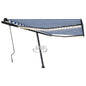 Toldo retrátil manual com LED 400x350 cm azul e branco