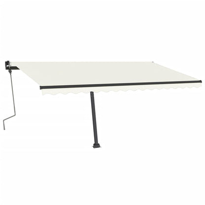 Toldo retrátil manual com LED 400x350 cm cor creme