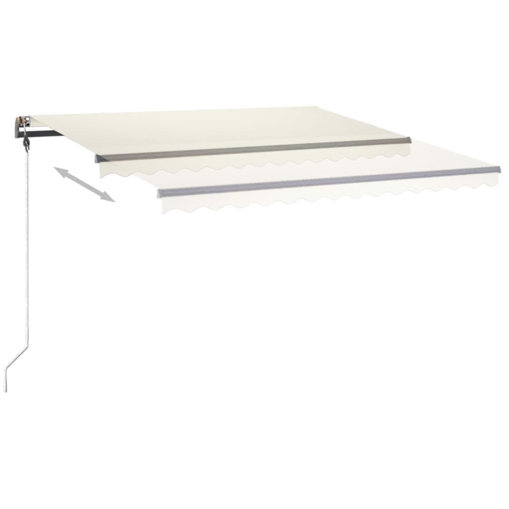 Toldo retrátil manual com LED 400x350 cm cor creme