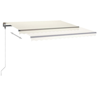 Toldo retrátil manual com LED 400x350 cm cor creme