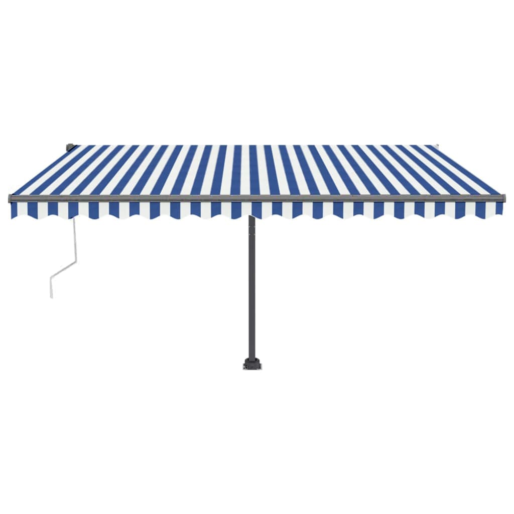 Toldo automático independente 400x350 cm azul e branco