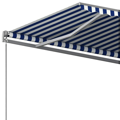 Toldo automático independente 400x350 cm azul e branco