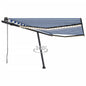 Toldo automático LED e sensor de vento 400x350 cm azul e branco