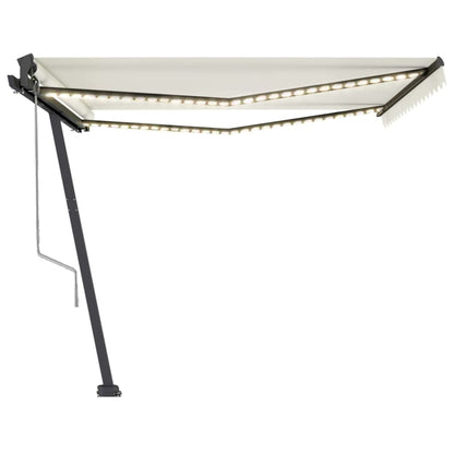 Toldo automático com LED e sensor de vento 400x350 cm cor creme