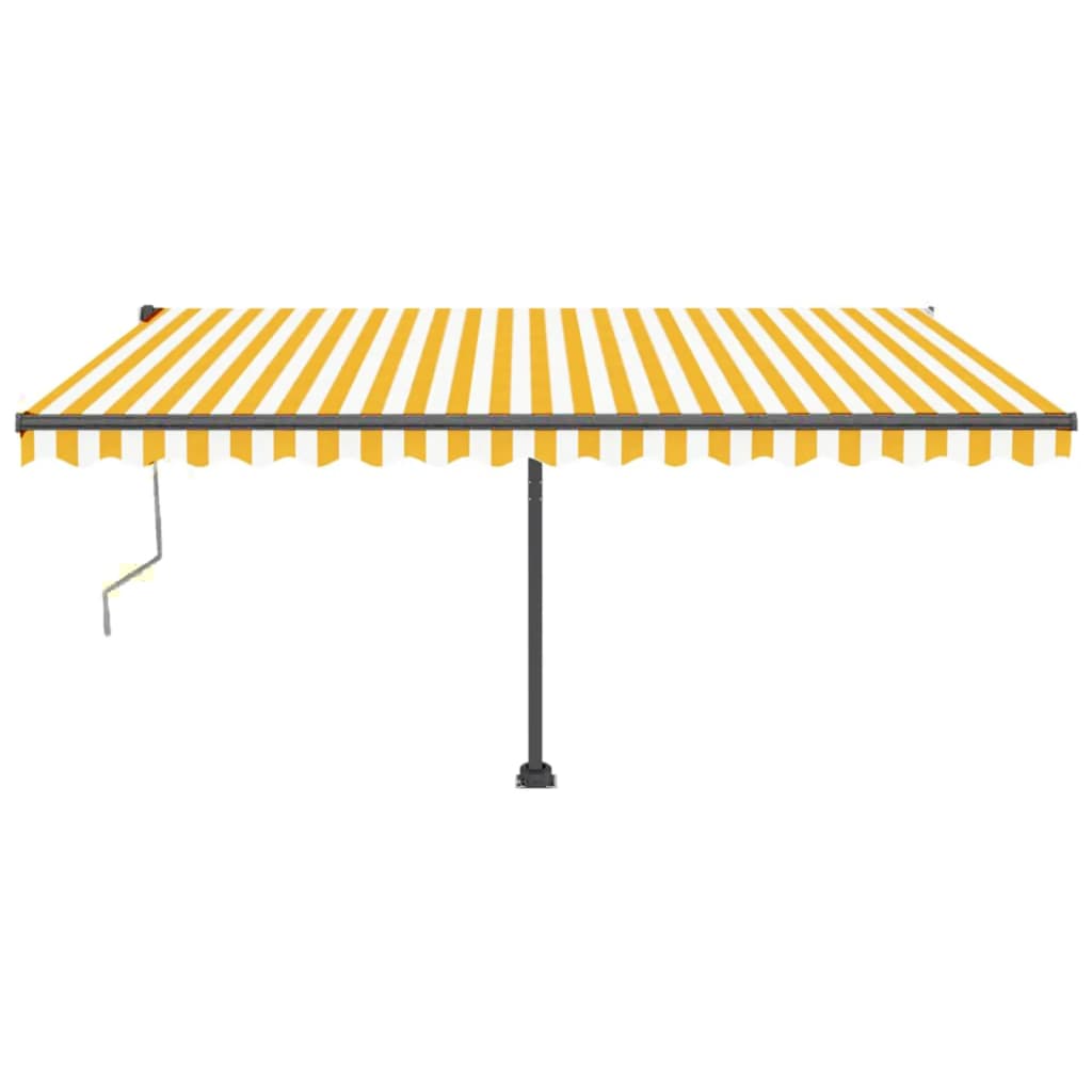 Toldo automático LED e sensor de vento 400x350cm amarelo/branco