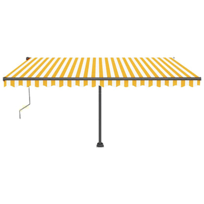 Toldo automático LED e sensor de vento 400x350cm amarelo/branco