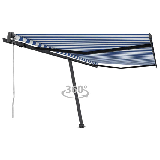 Toldo automático independente 450x350 cm azul e branco