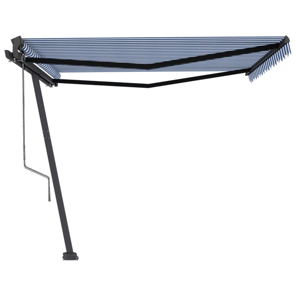 Toldo automático independente 450x350 cm azul e branco