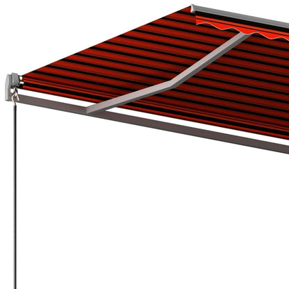 Toldo automático independente 450x350 cm laranja e castanho