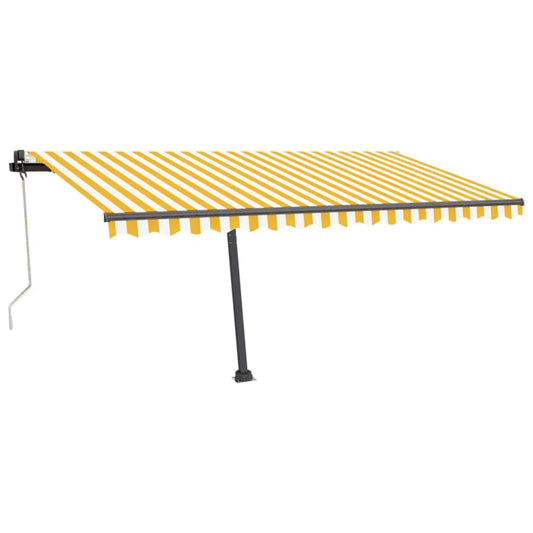 Toldo automático LED e sensor de vento 450x350cm amarelo/branco