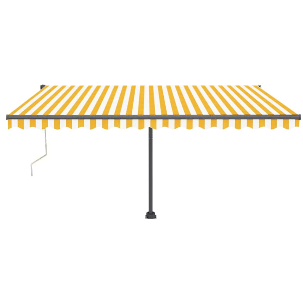 Toldo automático LED e sensor de vento 450x350cm amarelo/branco