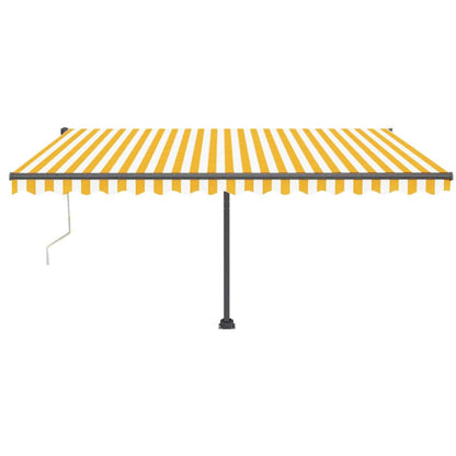Toldo automático LED e sensor de vento 450x350cm amarelo/branco
