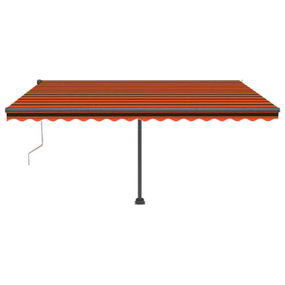 Toldo autom. LED e sensor de vento 450x350 cm laranja/castanho