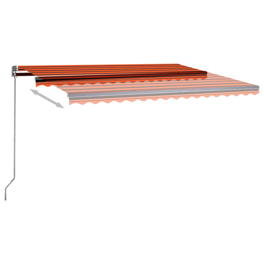 Toldo autom. LED e sensor de vento 450x350 cm laranja/castanho