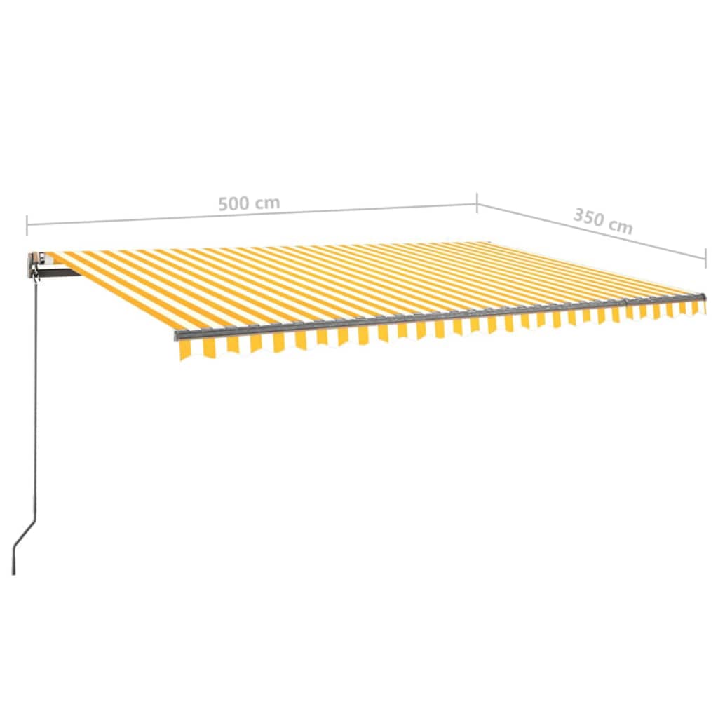 Toldo retrátil manual independente 500x350 cm amarelo e branco