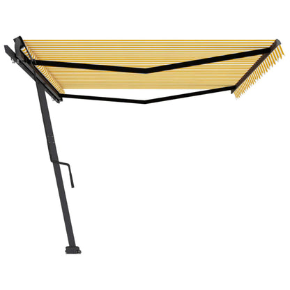 Toldo retrátil manual independente 500x350 cm amarelo e branco