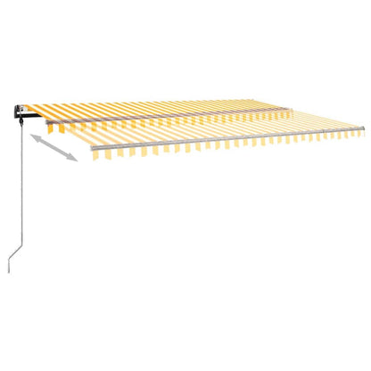 Toldo retrátil manual independente 500x350 cm amarelo e branco