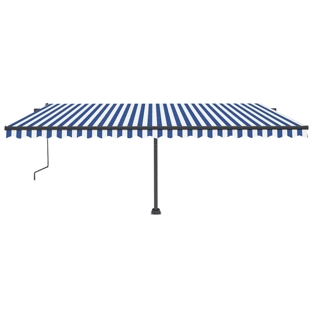 Toldo automático independente 500x350 cm azul e branco
