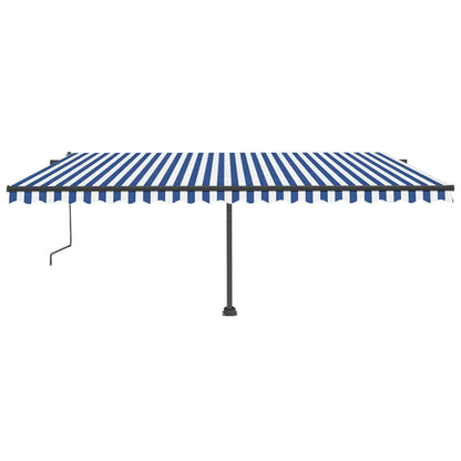 Toldo automático independente 500x350 cm azul e branco