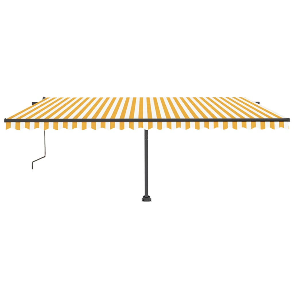 Toldo automático independente 500x350 cm amarelo e branco