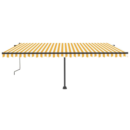 Toldo automático independente 500x350 cm amarelo e branco
