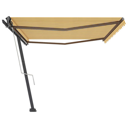 Toldo automático independente 500x350 cm amarelo e branco