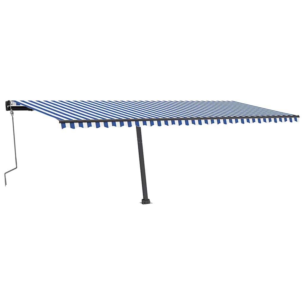 Toldo retrátil manual independente 600x350 cm azul e branco