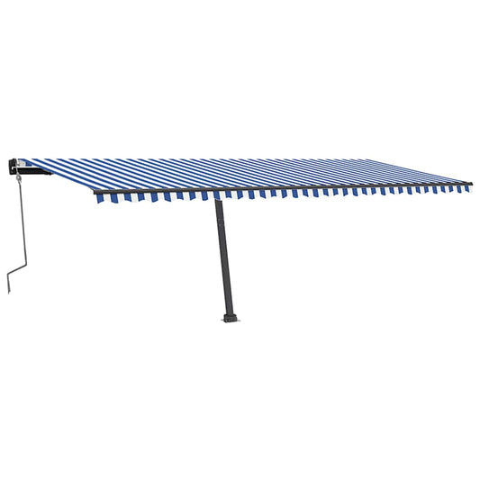 Toldo retrátil manual independente 600x350 cm azul e branco