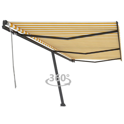 Toldo retrátil manual independente 600x350 cm amarelo e branco