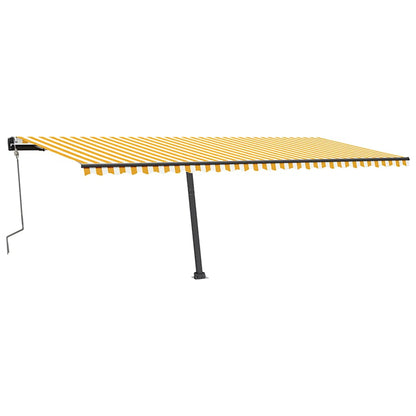 Toldo retrátil manual independente 600x350 cm amarelo e branco
