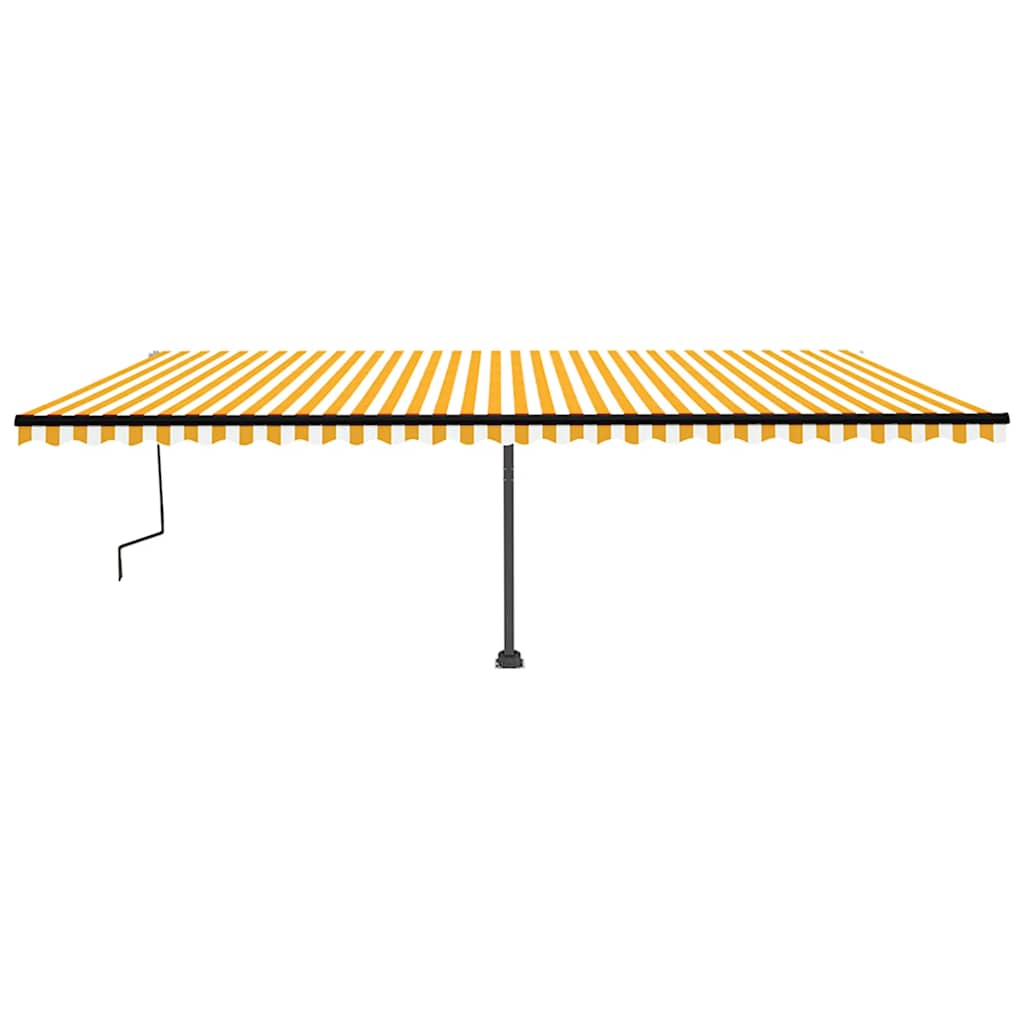 Toldo retrátil manual independente 600x350 cm amarelo e branco