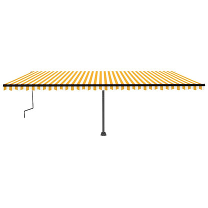 Toldo retrátil manual independente 600x350 cm amarelo e branco