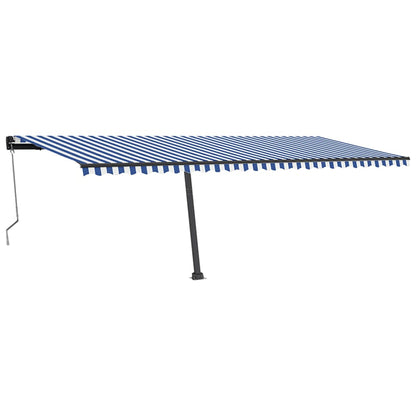 Toldo automático independente 600x350 cm azul e branco